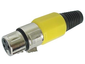 VROUWELIJKE-3P-XLR-PLUG---VERNIKKELD---GEEL-(CA100Y)