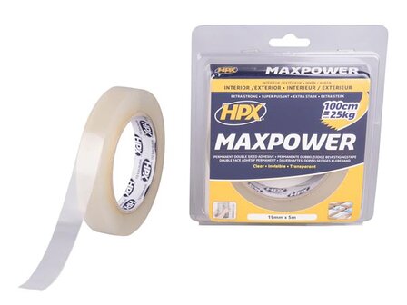 Max-Power-Transparent-bevestigingstape---19mm-x-5m-(HPXHT1905)