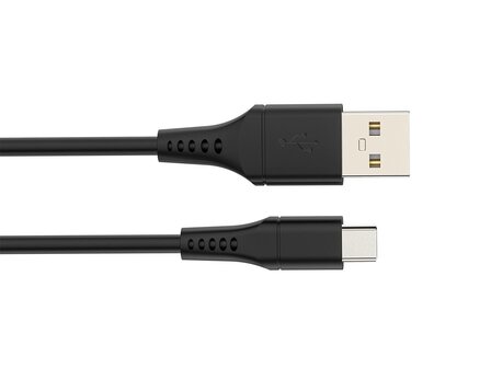 USB-kabel---USB-2.0-A-naar-C-60W,-vernikkeld,-TPE-kabel---1-meter-(HQMUSB100)