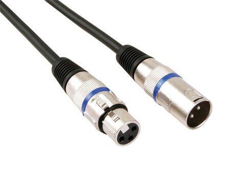 XLR-KABEL---XLR-MANNELIJK-naar-XLR-VROUWELIJK---3-m---ZWART-(PAC121)