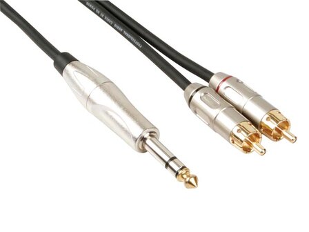 RCA-JACK-KABEL---2-x-RCA-MANNELIJK-naar-JACK-6.35-mm---STEREO---6-m-(PAC131)