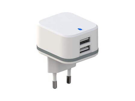 COMPACTE-LADER-MET-2-USB-AANSLUITINGEN---5-V---4.8-A-max.---24-W-max.---WIT-(PSS6EUSB40W)