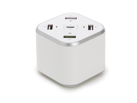 SMART-USB-station-met-3-x-USB-+-1-x-USB-Fast-Charge-QC-3.0-+-1-x-Type-C-uitgangen---max.-9.6-A---max.-48-W---wit-(PSS6EUSB43)