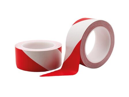 PVC-markeringstape-5cm-x-33m---Rood/Wit-(PT-MA5X33RW)