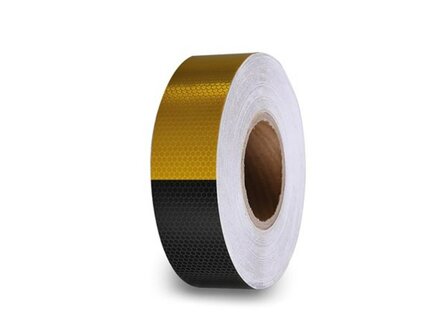 Honingraat-reflecterende-tape-5cm-x-5m---Zwart/Geel-(PT-RFH5X5BY)