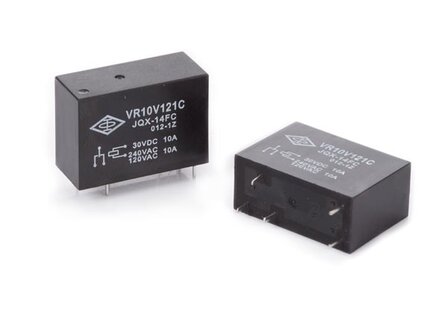 VERTICAAL-RELAIS-10A/30VDC-220VAC,1-x-WISSEL-12Vdc-(VR10V121C)