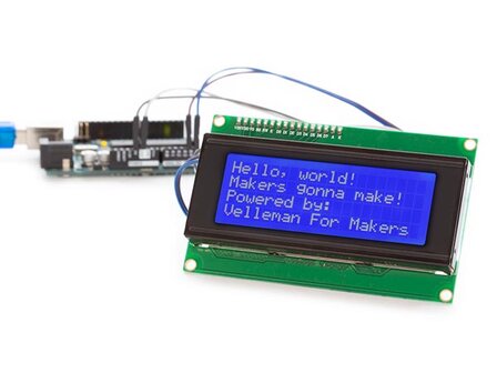 I&sup2;C-20x4-LCD-MODULE-VOOR-ARDUINO&reg;---BLAUWE-ACHTERGRONDVERLICHTING-(WPI450)