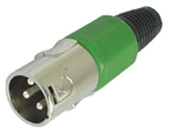 MANNELIJKE-3P-XLR-PLUG---VERNIKKELD---GROEN-(CA101G)