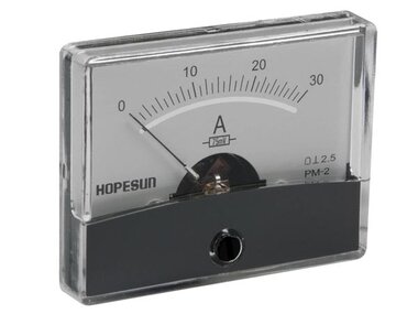 ANALOGE PANEELMETER VOOR DC STROOMMETINGEN 30A DC / 60 x 47mm (AIM6030A)