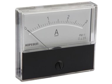 ANALOGE PANEELMETER VOOR DC STROOMMETINGEN 3A DC / 70 x 60mm (AIM703000)