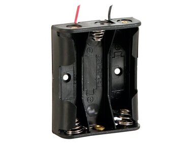 BATTERIJHOUDER VOOR 3 x AA-CEL (MET DRADEN) (BH331A)