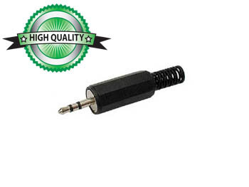 MANNELIJKE 2.5mm STEREO JACK - PLASTIC ZWART (CA002)