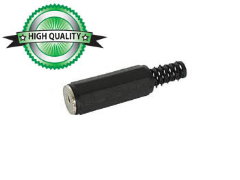 VROUWELIJKE 2.5mm STEREO JACK - PLASTIC ZWART (CA008)