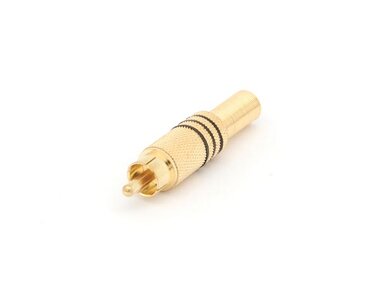 MANNELIJKE RCA PLUG - VERGULD - ZWART (CA048B)