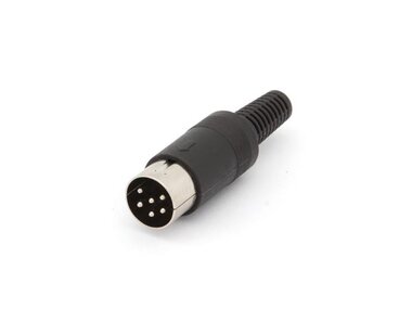 MANNELIJKE 6P DIN PLUG ZWART (CA083)