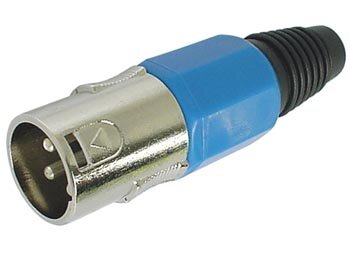 MANNELIJKE 3P XLR PLUG - VERNIKKELD - BLAUW (CA101BL)