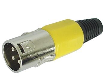 MANNELIJKE 3P XLR PLUG - VERNIKKELD - GEEL (CA101Y)