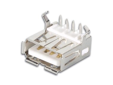 USB A VROUWELIJK, ENKELVOUDIGE CONNECTOR 90°, VOOR PCB (CC088)