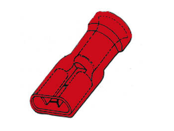 GEISOLEERDE VROUWELIJKE CONNECTOR 6.4mm ROOD (FRMI)