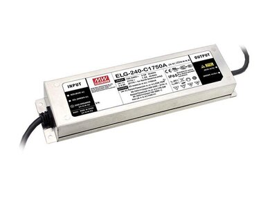 AC-DC ENKELE UITGANG LED DRIVER MET PFC - 3-DRAADS INGANG - INSTELBAAR MET POTMETER (ELG-240-24B-3Y)