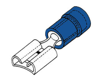 VROUWELIJKE CONNECTOR 6.4mm BLAUW (FBF6)