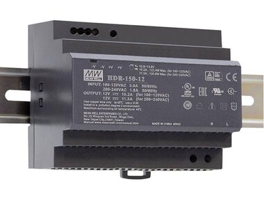 INDUSTRIËLE DIN RAIL-VOEDING - ENKELE UITGANG - 150 W - 12 V (HDR-150-12)