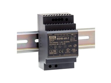 VOEDING - 1 UITGANG - 60 W - DIN-RAILMONTAGE - 12 V 4.5 A - VOOR INDUSTRIEEL GEBRUIK (HDR-60-12)