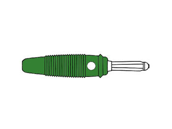 BANAANSTEKKER 4mm MET DWARGAT EN SOLDEERAANSLUITING / GROEN (BULA 30K) (HM1440B)