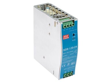 VOEDING - 1 UITGANG - 120 W - DIN-RAILMONTAGE - 24 V 5 A - VOOR INDUSTRIEEL GEBRUIK (NDR-120-24)