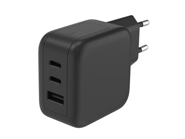 Snelle USB-oplader met GaN Fast Technology - 3 uitgangen - USB-A & 2 x USB-C - 67W (PSS6EUSB51)