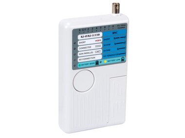 USB-/LAN-TESTER VOOR USB-A, MINI-USB-B, BNC, RJ45, RJ12, RJ11, RJ10 (VTLAN7)