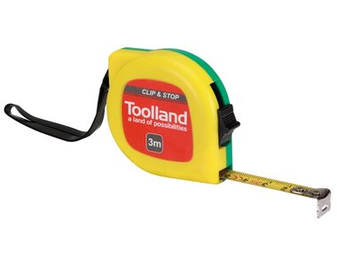 ROLBANDMAAT - MET CLIP EN STOP - 3 m - 13 mm (WM38300)