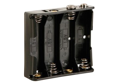 BATTERIJHOUDER VOOR 4 x AA-CEL (VOOR BATTERIJCLIPS) (BH341B)